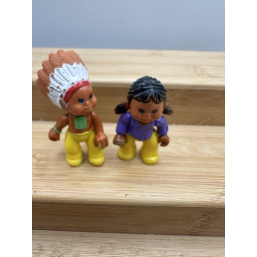 2 Itzy Bitzy Pals Tiny Frontier Friends Vintage Talentoy Native American